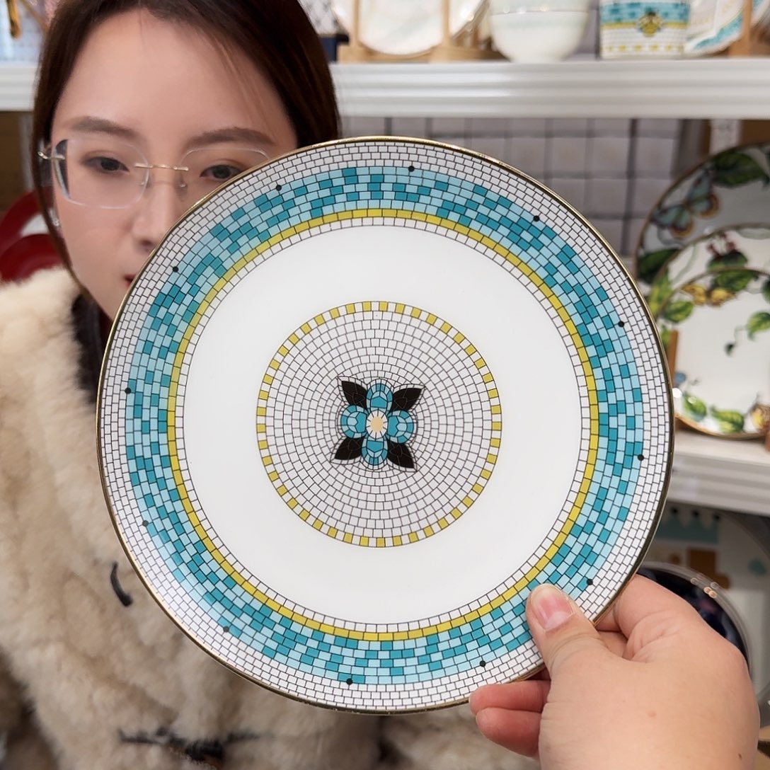 骨瓷高骨瓷8英寸月光盘20cm一个外贸骨瓷