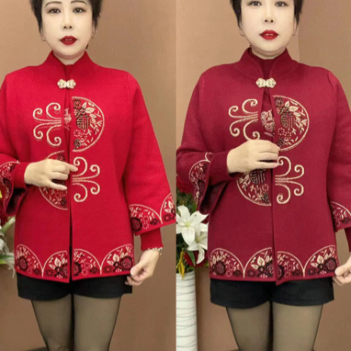 001新款针织开衫两件套(衫十外套)