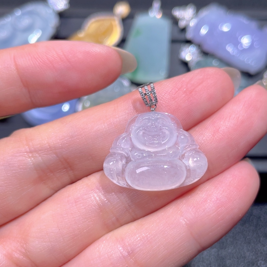 颈饰18K金镶嵌翡翠翡翠