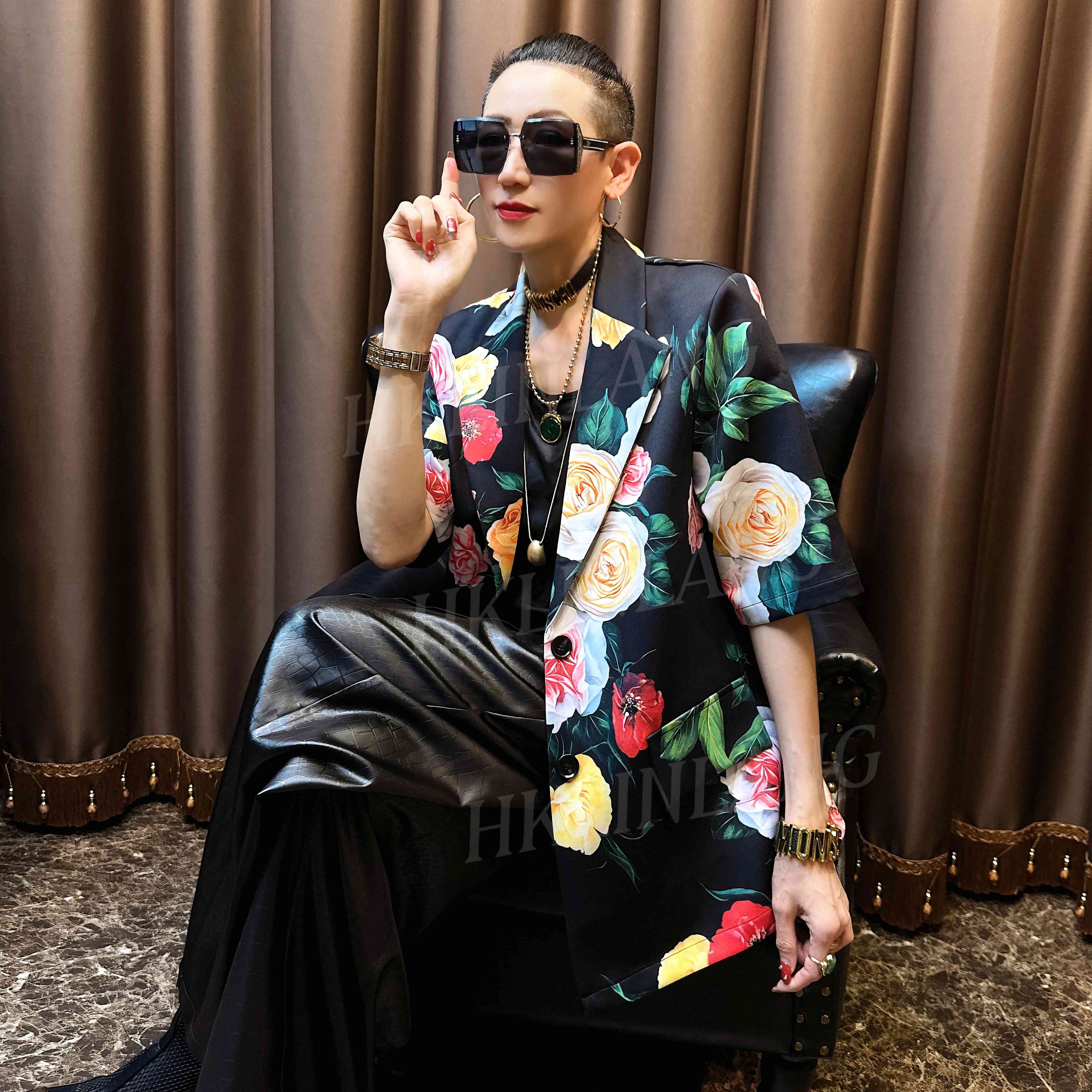 伦哥定制 I 时尚百搭春夏款玫瑰花西装2553#