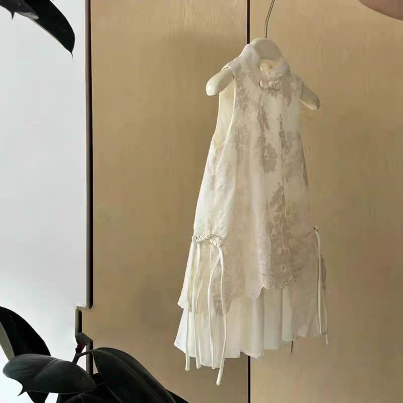 【素颜,以实拍图为准】部分现货SC124刺绣女童夏季新中式连衣裙国风