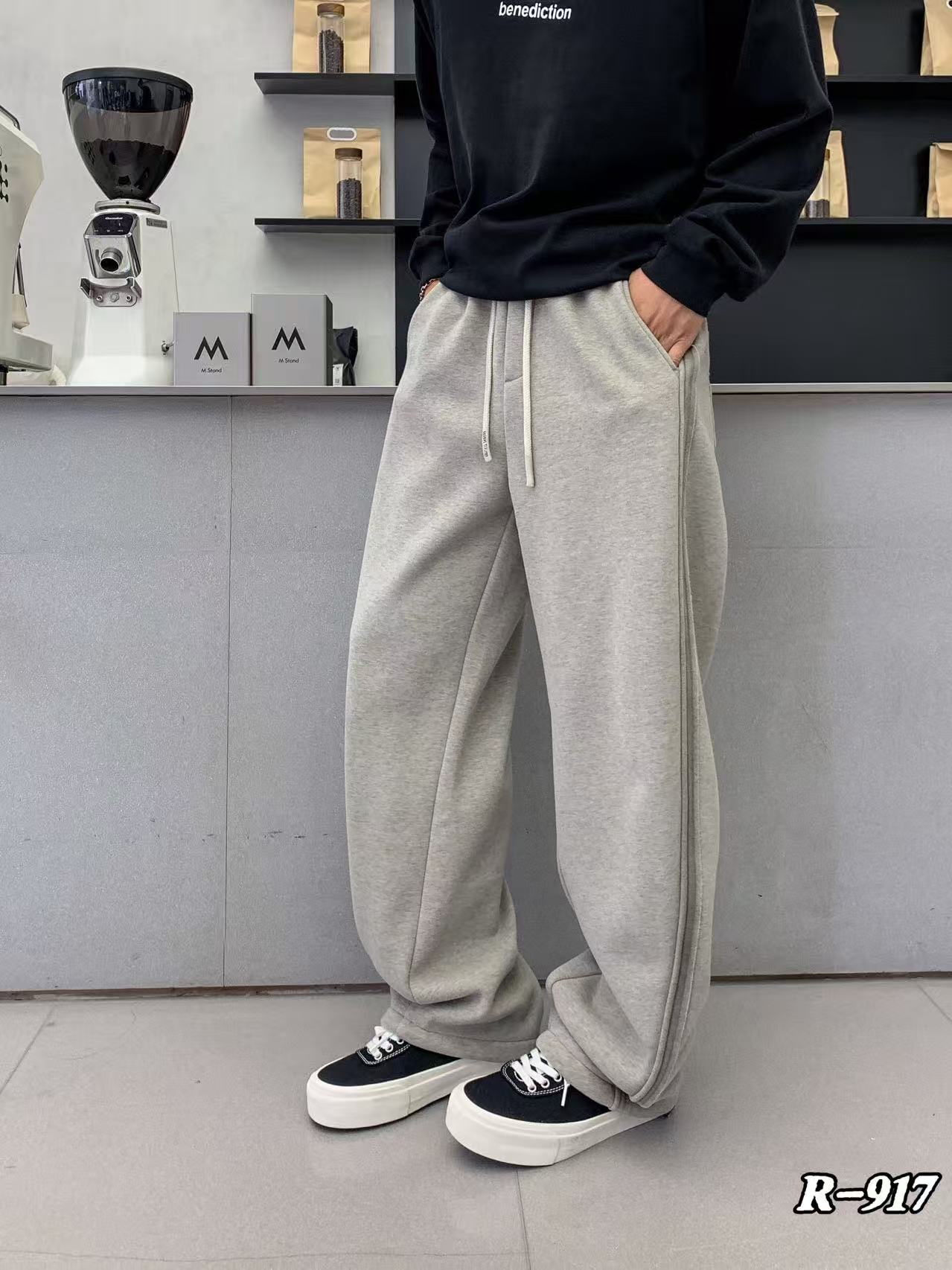 杉禾【高端线】洗水复古炒色宽松直筒弯刀裤卫裤冬季重磅900克/917