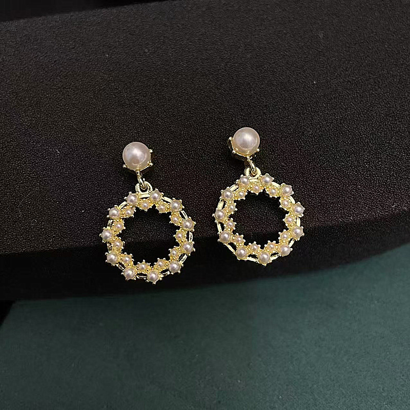 锌合金树脂耳饰 钢针锌合金材质镀金色树脂百搭时尚简约气质耳钉