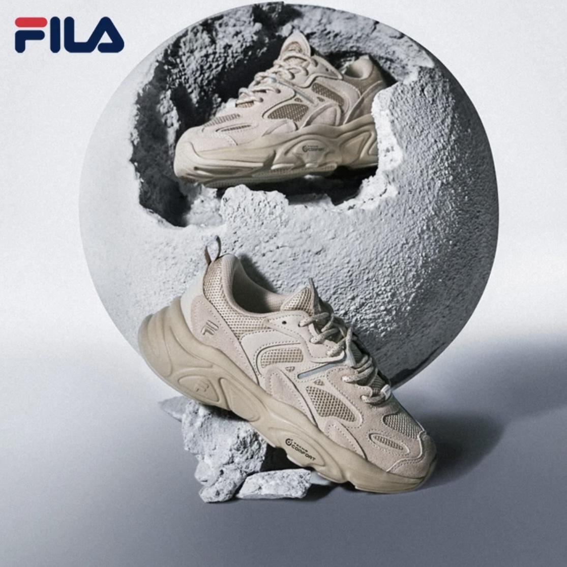 【爆款网面火星鞋二代】Fila/斐乐情侣夏季复古时尚舒适休闲老爹鞋