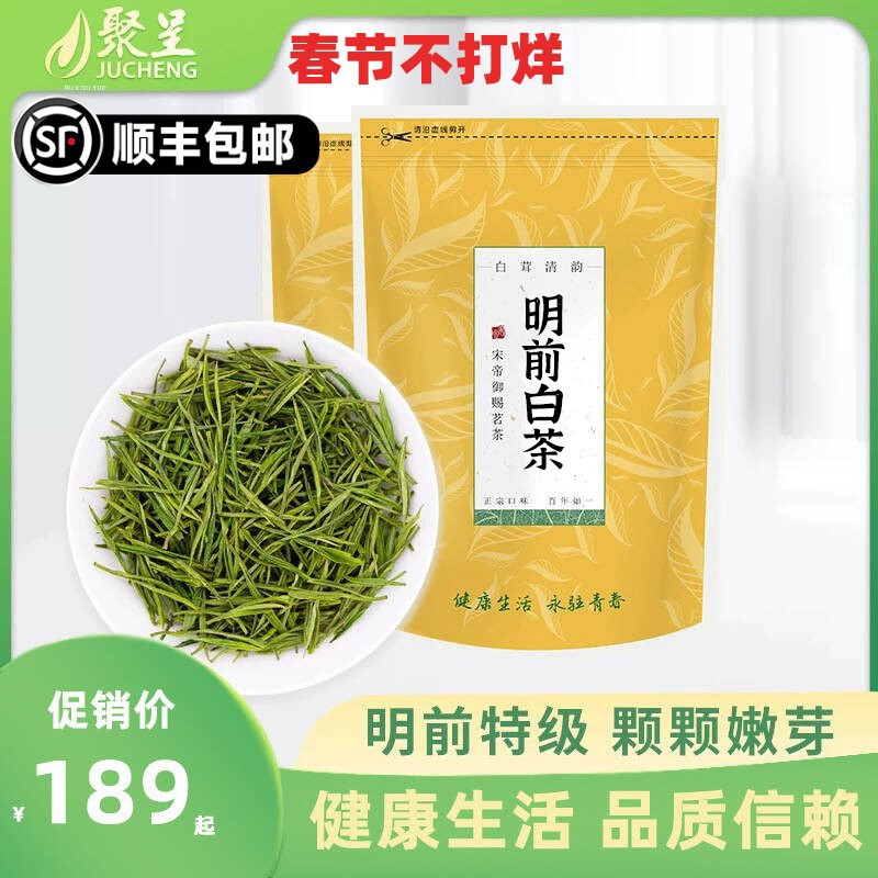 【鲜爽甘甜 顺丰包邮】明前精品特级白茶安吉原产2024新茶绿茶茶叶