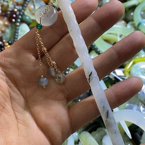 岫玉发簪未镶嵌发簪