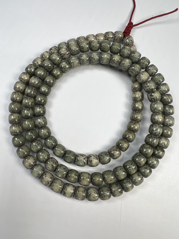 海南星月菩提 石玉料8×7正月通体留白精抛光瓷亮油润