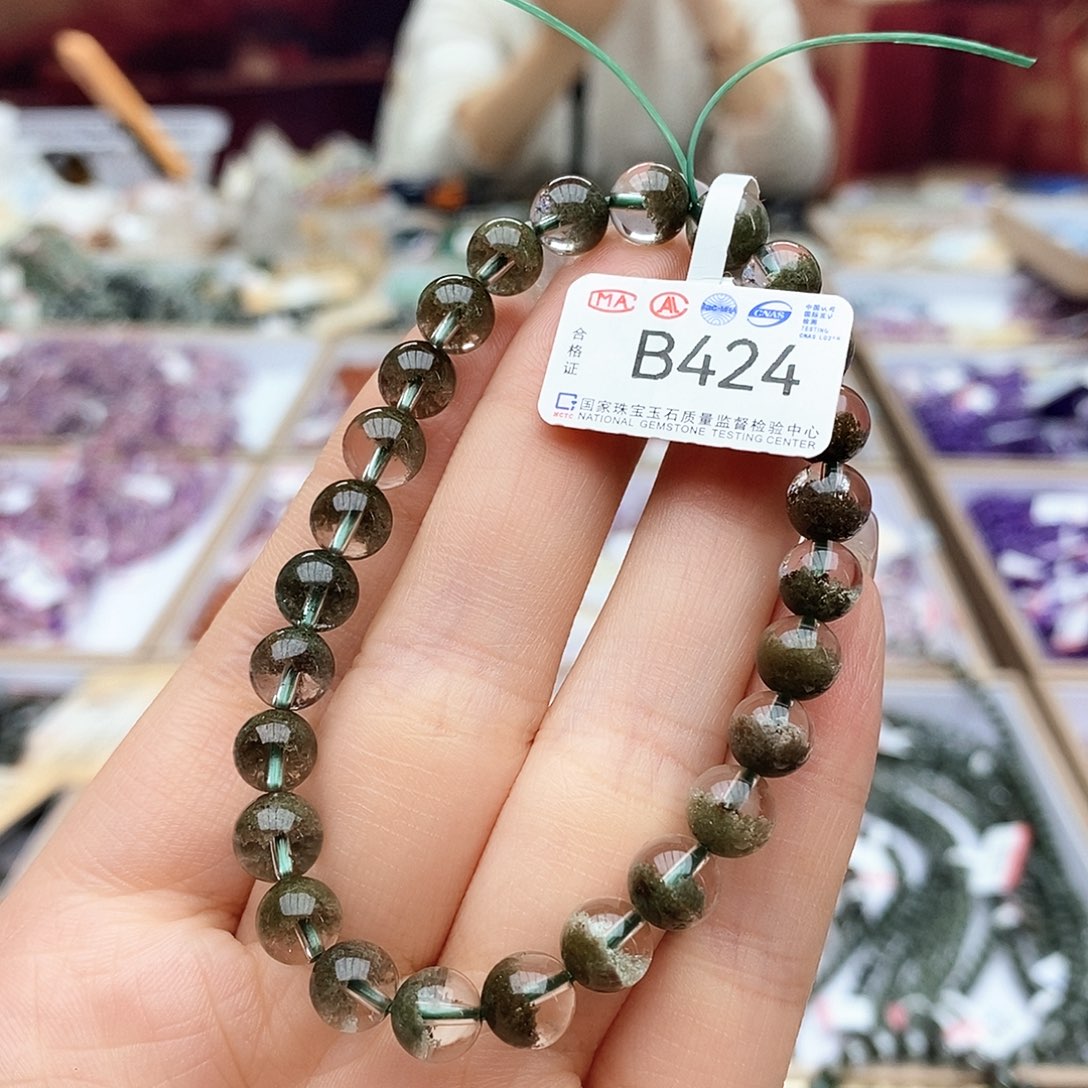 水晶手链未镶嵌B424 绿幽灵