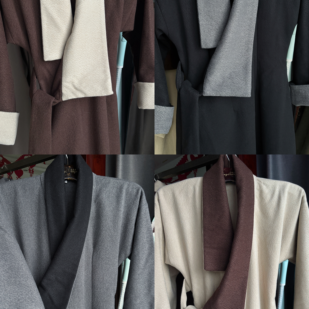 时尚藏装女长袍（加绒）保暖拼接设计感素色藏袍