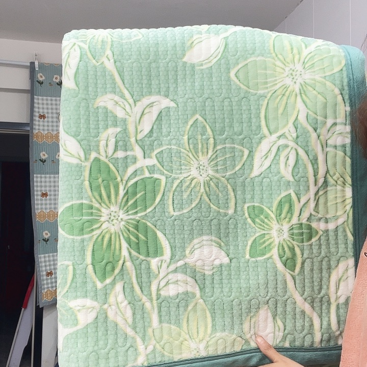 牛奶绒花语绿双人