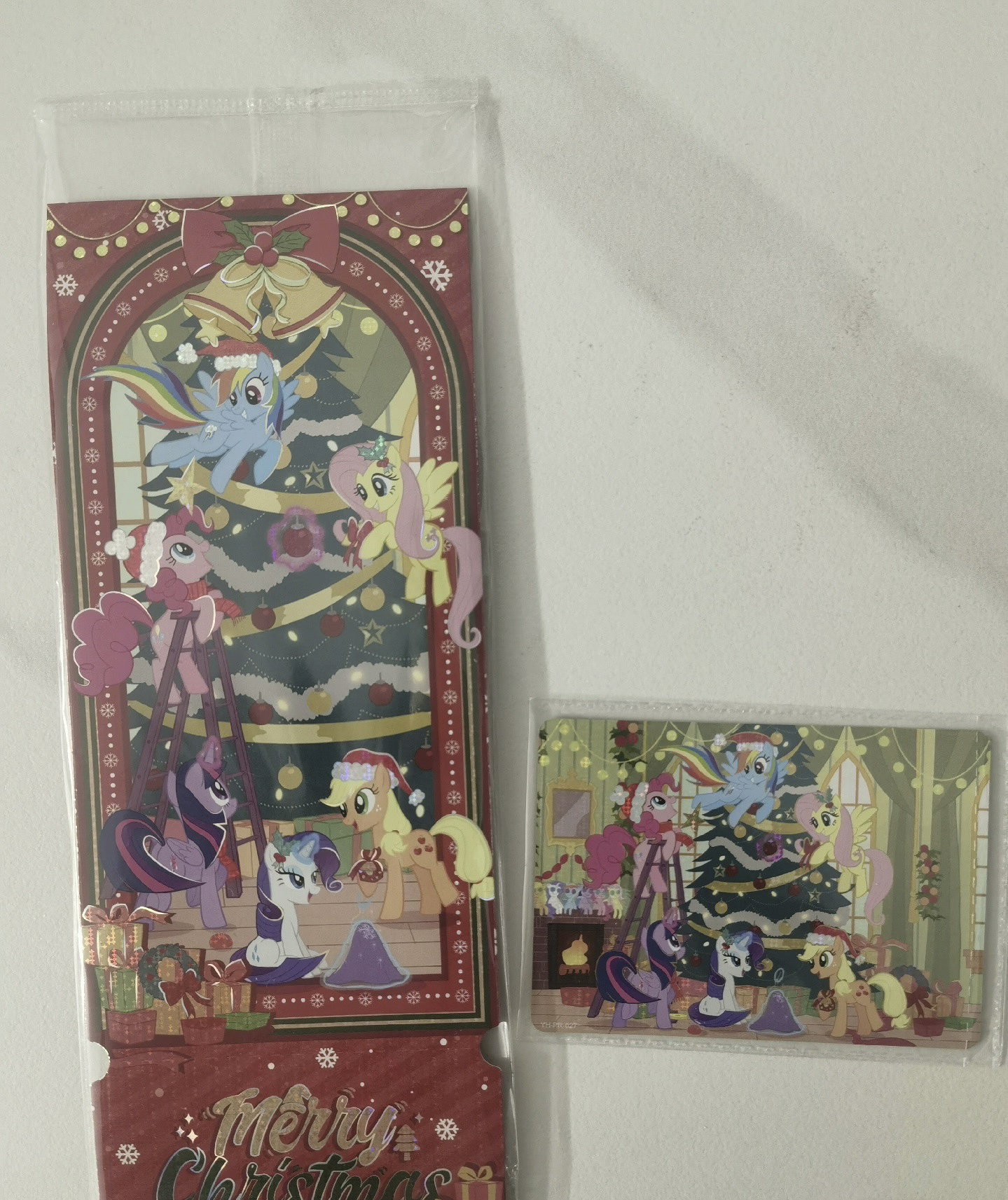 卡游小马宝莉快闪店圣诞限定pr卡镭射票