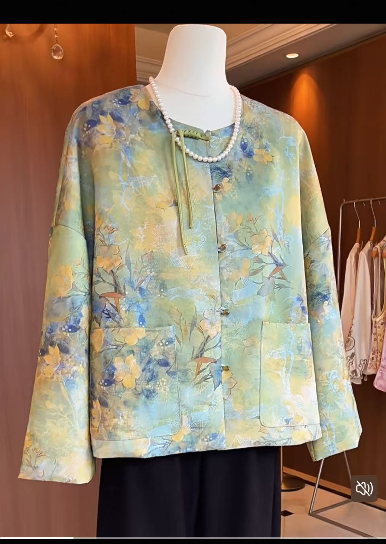 丝韵·新款重磅圆领对襟外套