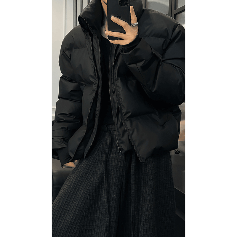 双拉链廓形解构棉服男款冬季美式街头潮牌高级感痞帅保暖棉衣外套