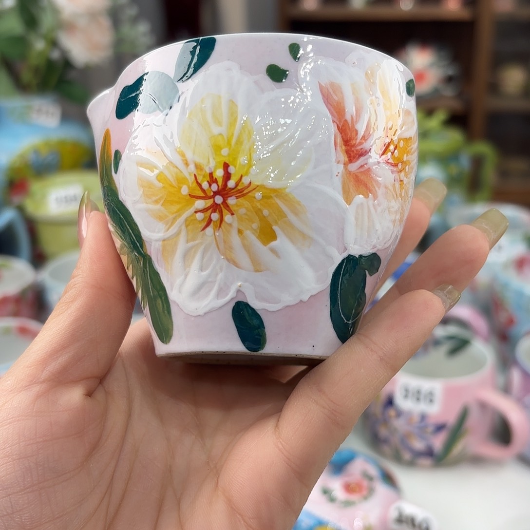 瓷片景德镇手绘高温釉下彩陶瓷茶具