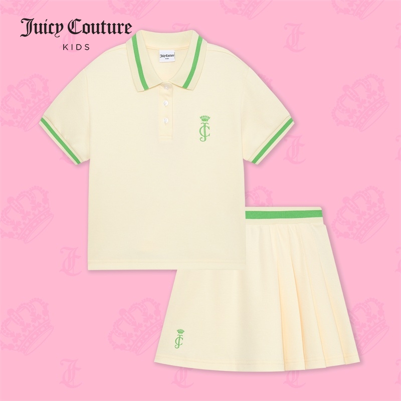 JUICY COUTURE KIDS夏季新款儿童女孩polo运动时尚短袖短裙套装