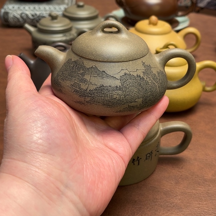 茶壶紫砂泉****器矮石瓢