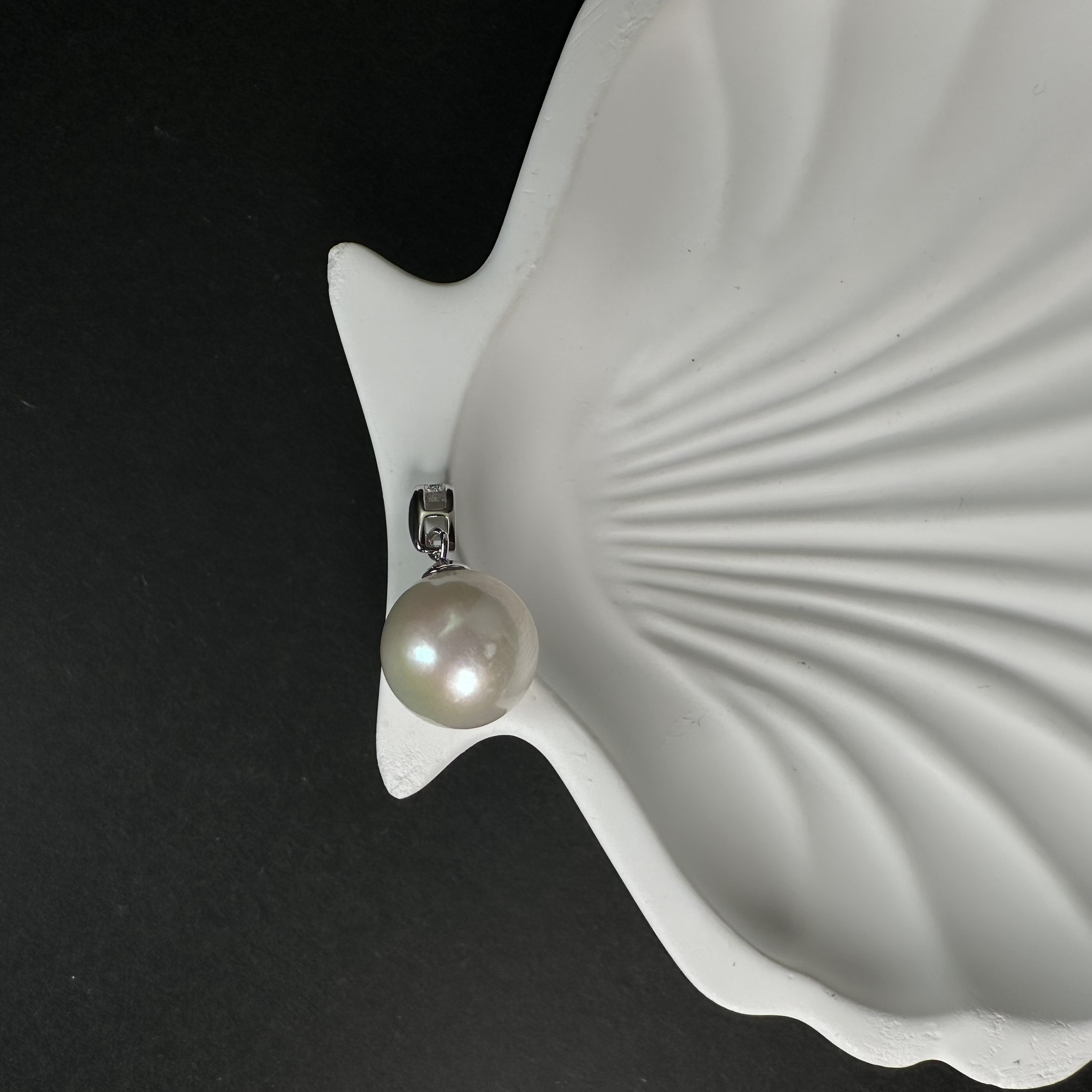 淡水露丝同款极光瓜子扣珍珠吊坠s925 多样性发一