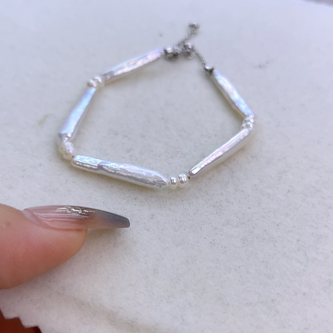 银S925镶嵌淡水珍珠项链定制377