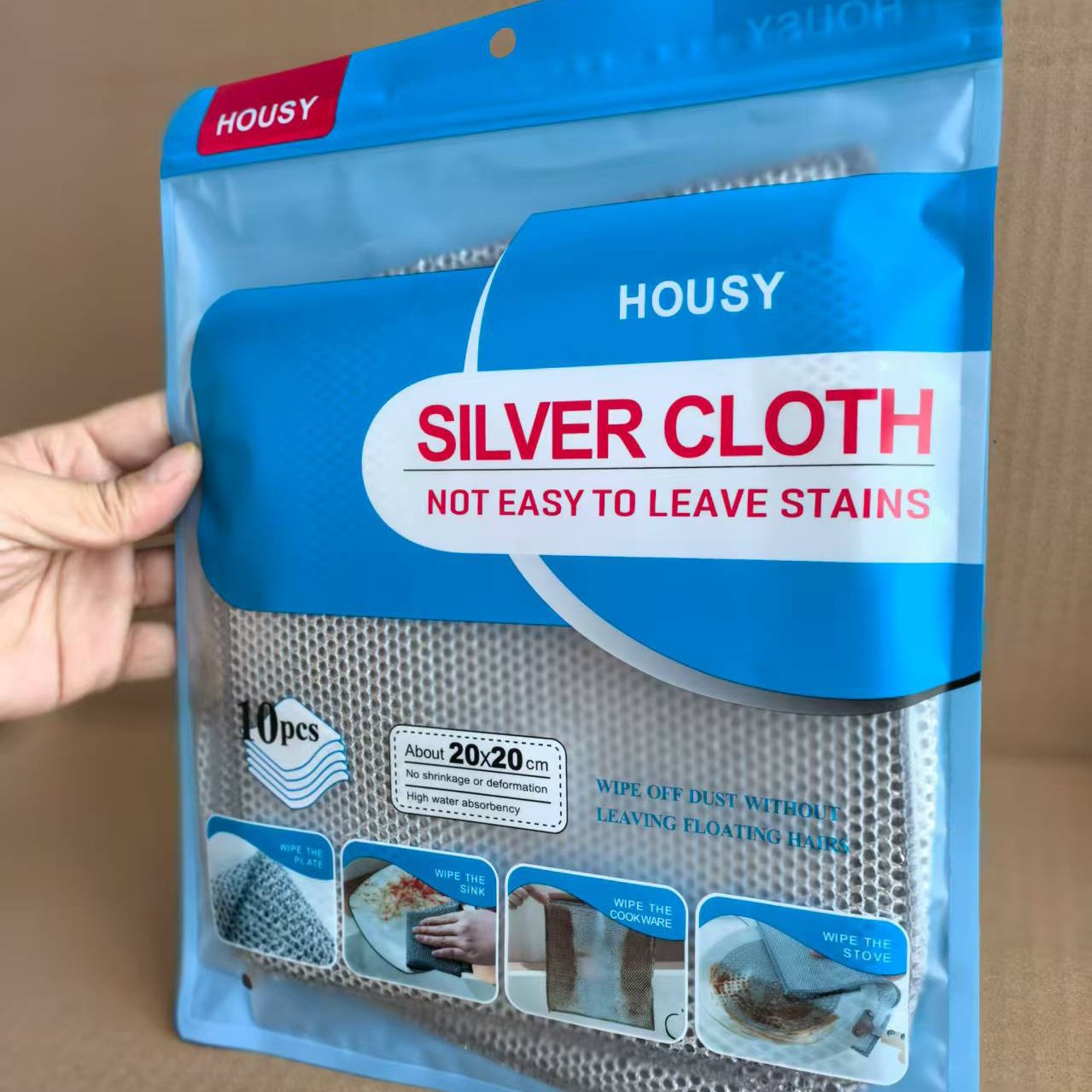 出口单双层加厚银丝刷锅抹布刷碗多用途清洁银丝清洁抹布