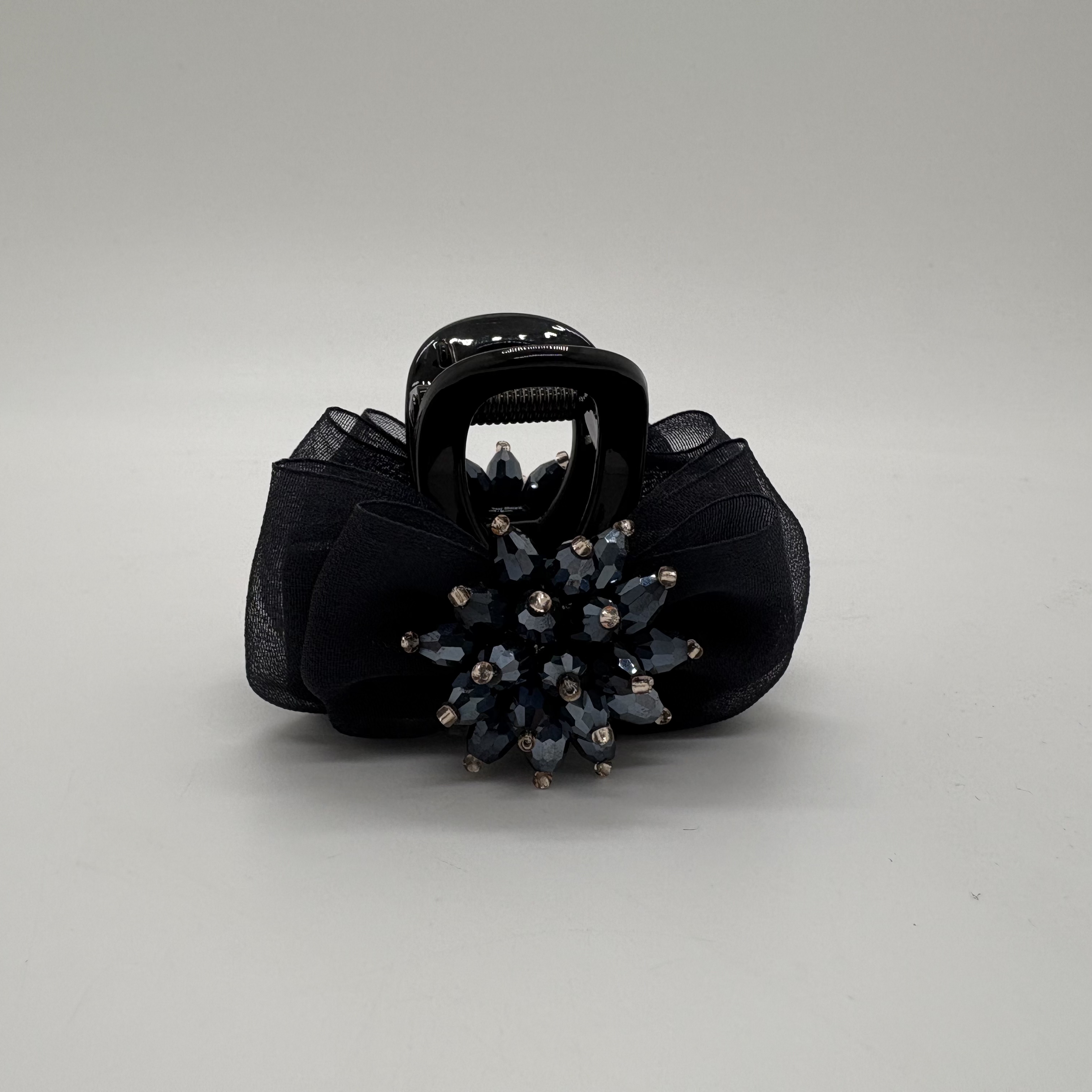 GREBUTYMD 6715 简约百搭气质森系黑色带钻蝴蝶结精致6cm抓夹