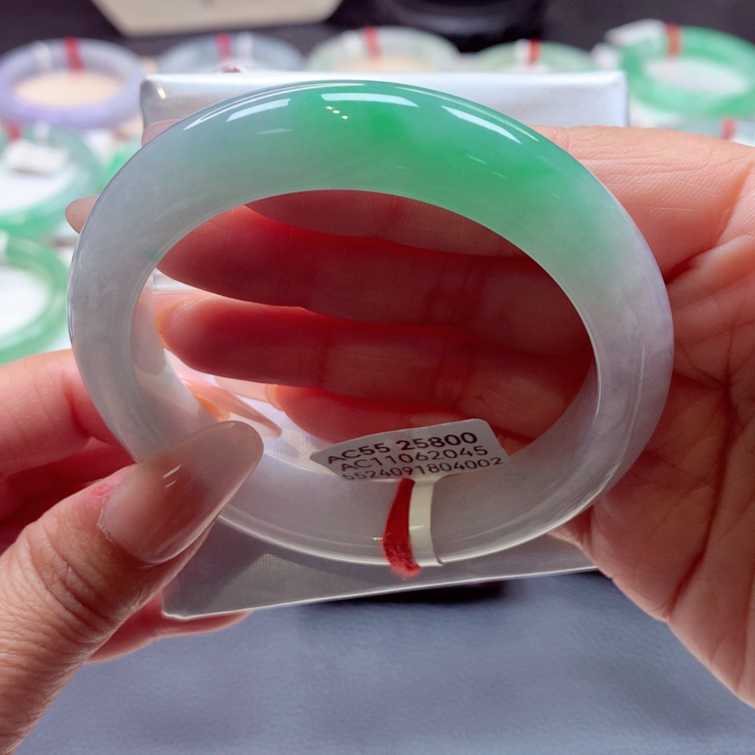 翡翠手镯未镶嵌正圈55.6（5号）89