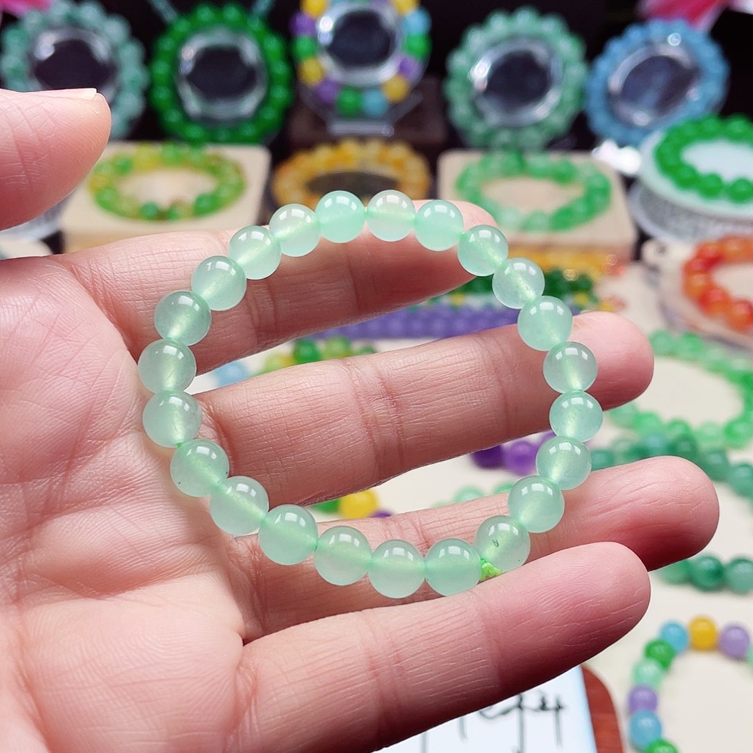 翡翠未镶嵌颈饰卡8翡翠珠链男女款06