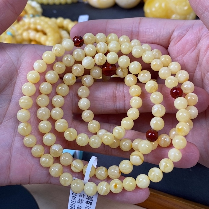 未镶嵌琥珀裸石108手链