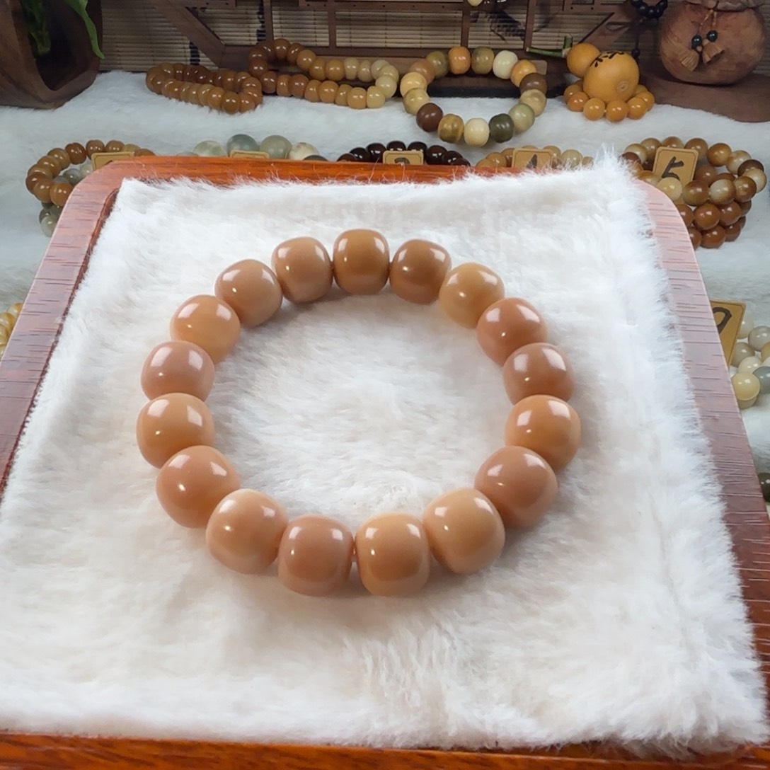 菩提根/象牙果手串皮粉色