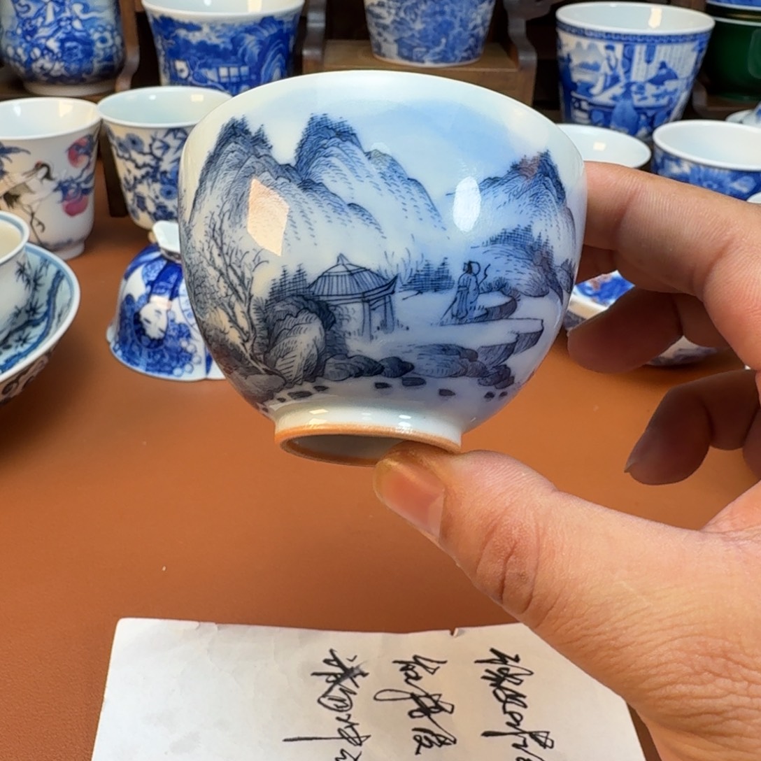 陶杯子景德镇全手工手绘陶瓷