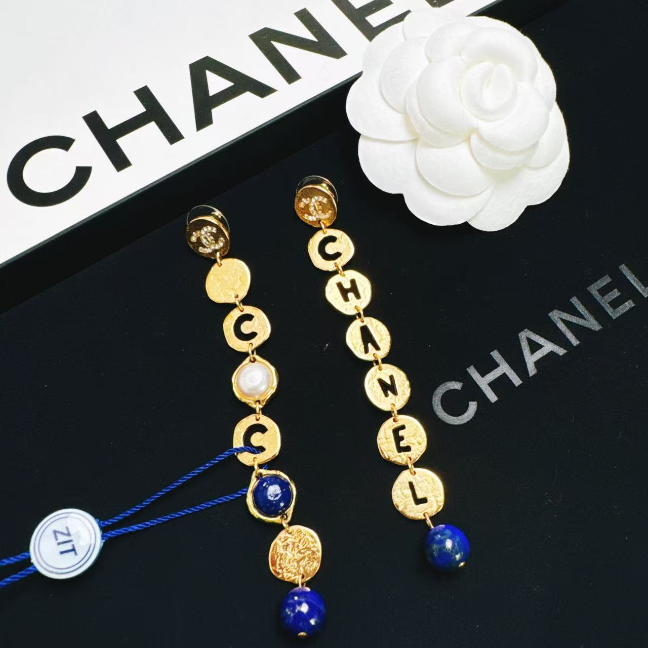 95新 Chanel/香奈儿 柚礼中古/香奈儿埃及珍珠耳钉LZ501192