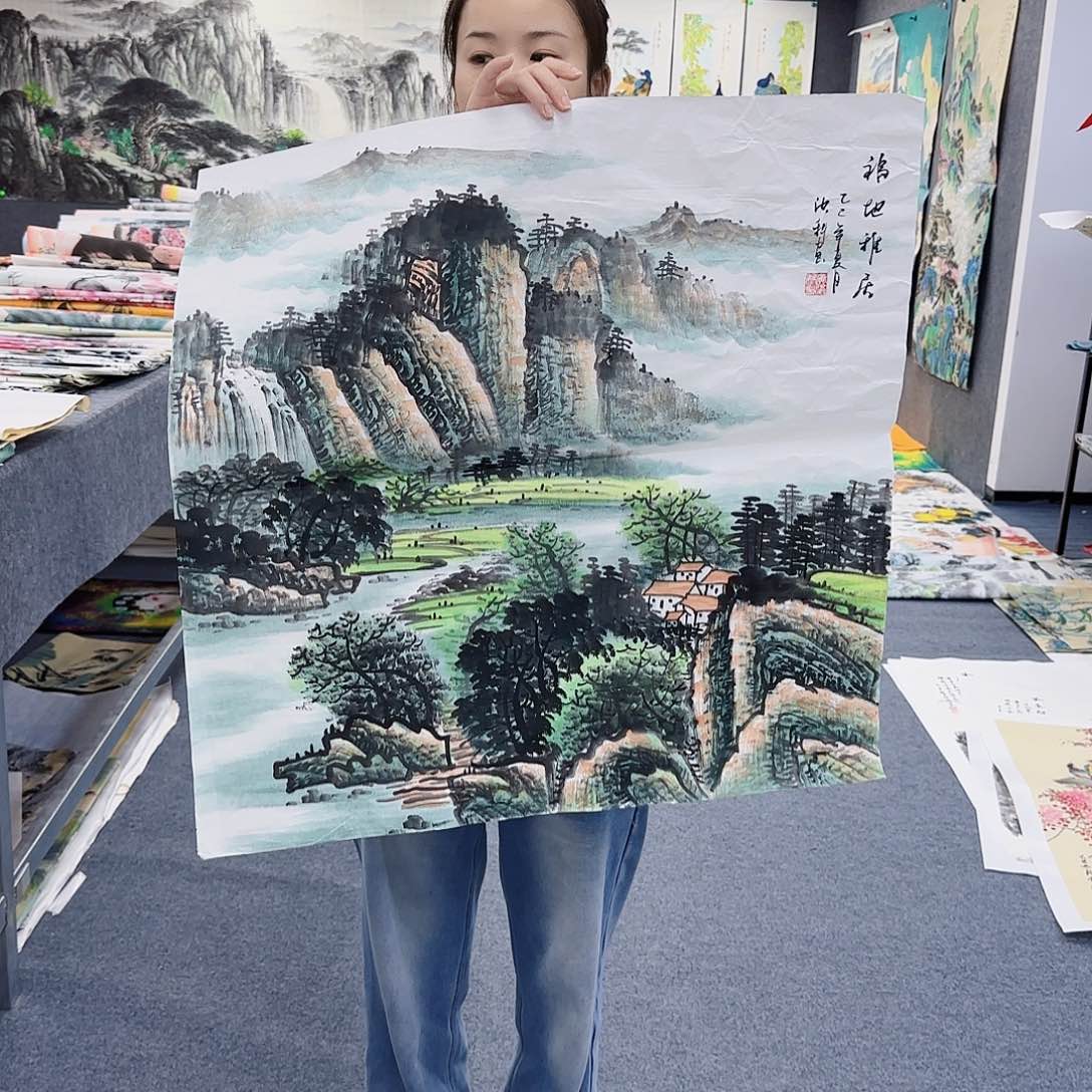 国画作品小姐姐放漏中