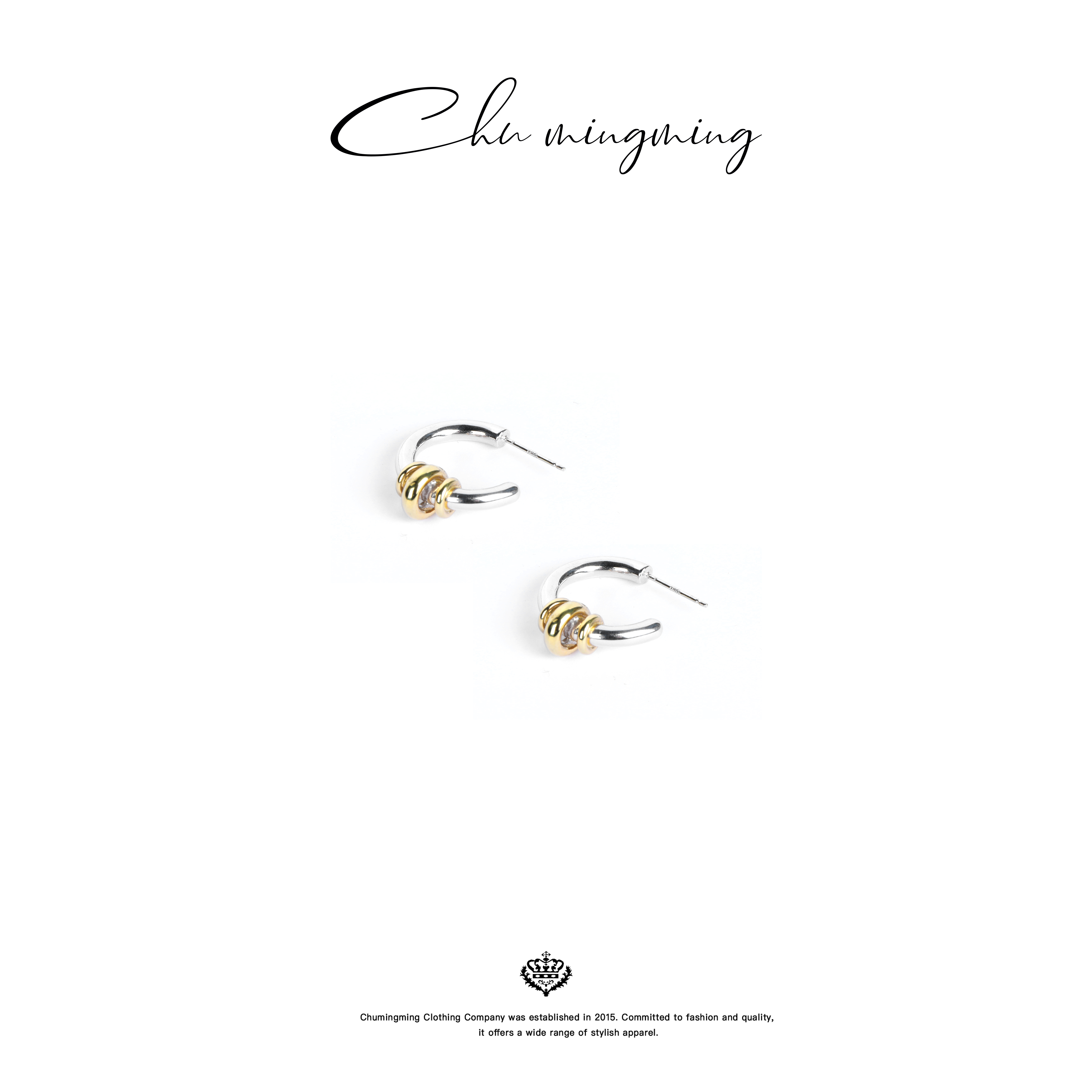  【CHU/2025SSNEW】拼色圆圆耳环SPZC2509