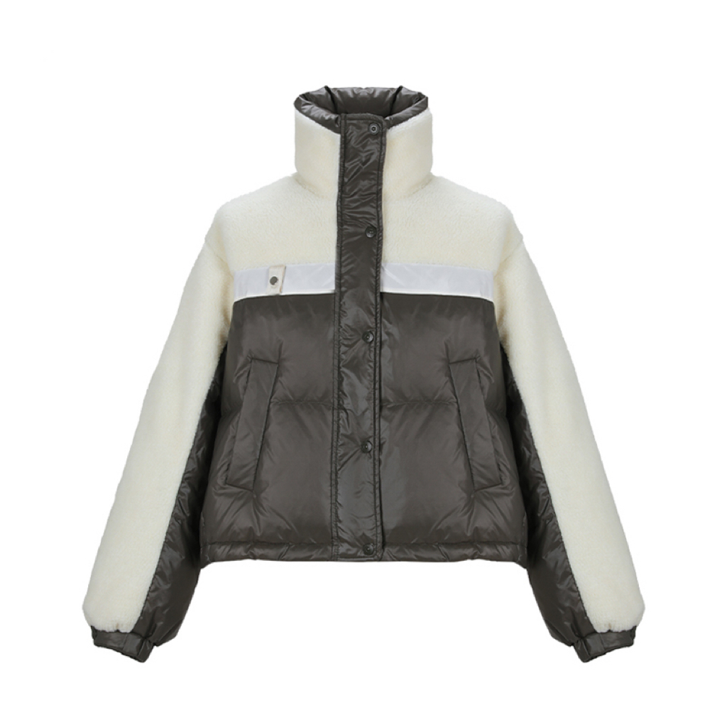 新国标90白鸭绒短款绵羊毛羽绒服-R238Y5973