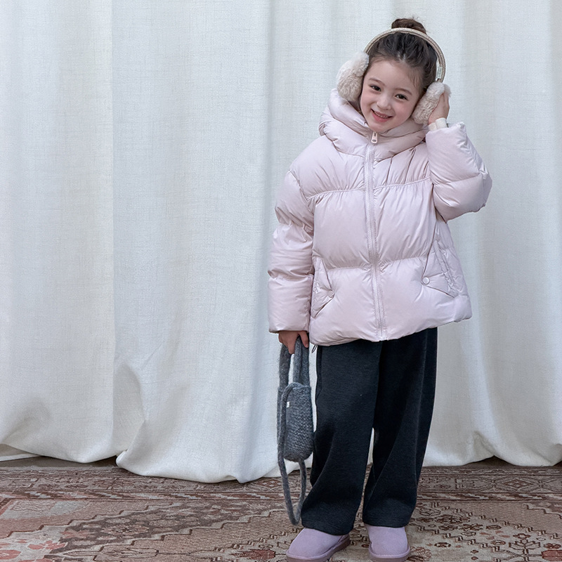 【新国标90%白鸭绒可溯源】儿童云朵泡芙厚实连帽面包羽绒服25YR003