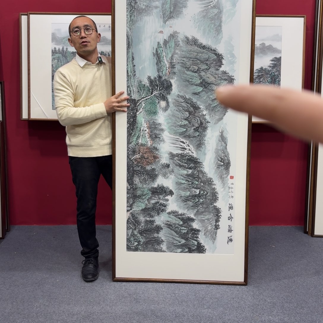 国画带框绘画210/80尺寸