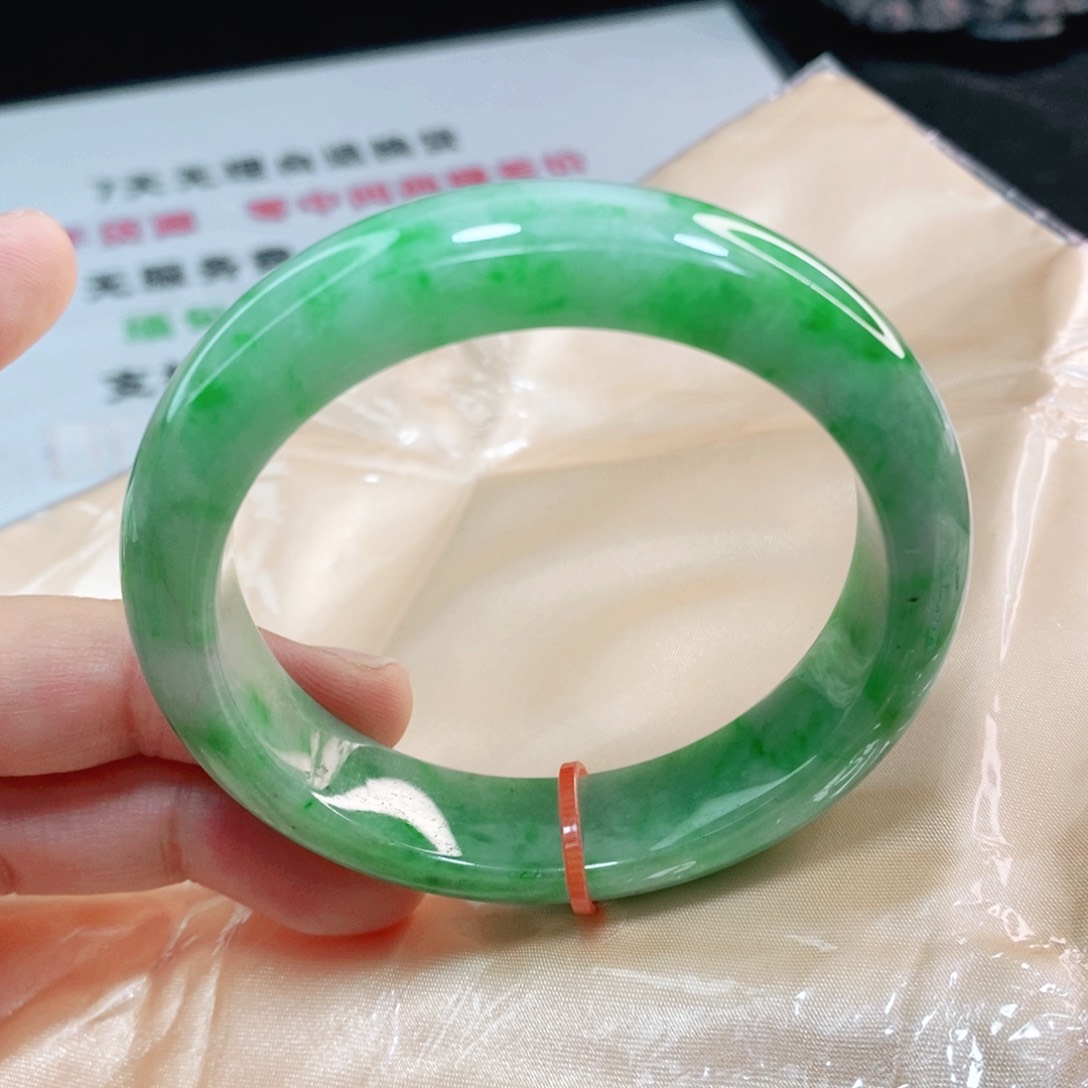 翡翠手镯未镶嵌文***女54.5圈口