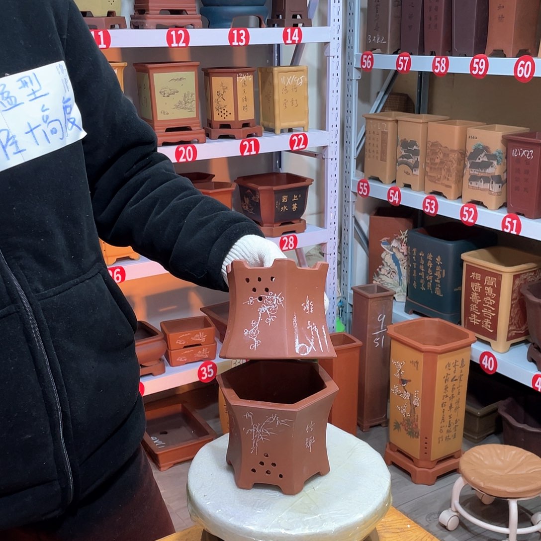 紫砂天心紫砂手工花盆