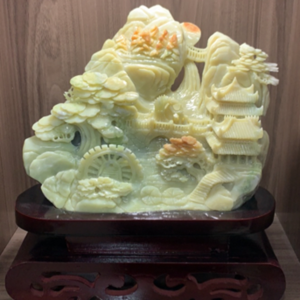 山水精美雕刻摆件纯手工雕刻工艺