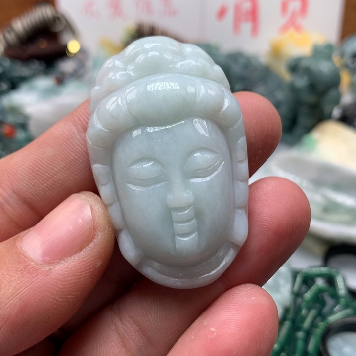 翡翠颈饰未镶嵌保真天然A货翡翠