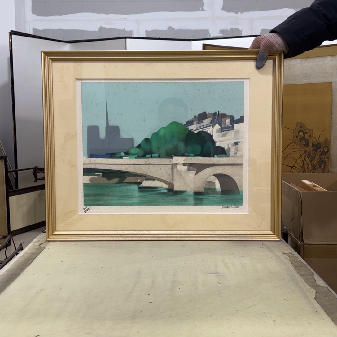 L***户绘画屏风框画茶空间设计