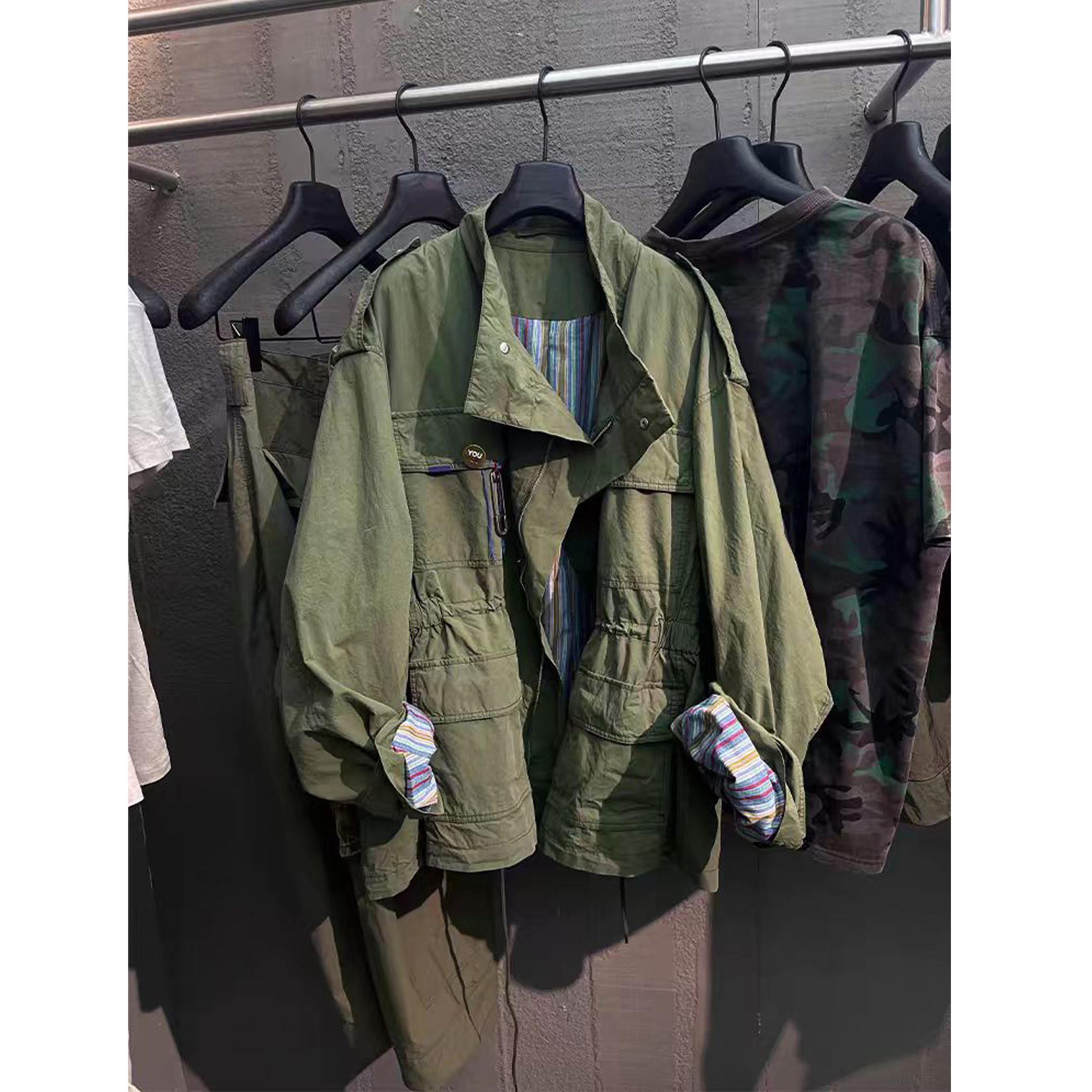 欧货2025新款时尚洋气宽松显瘦立领中长款风衣外套女春季百搭上衣