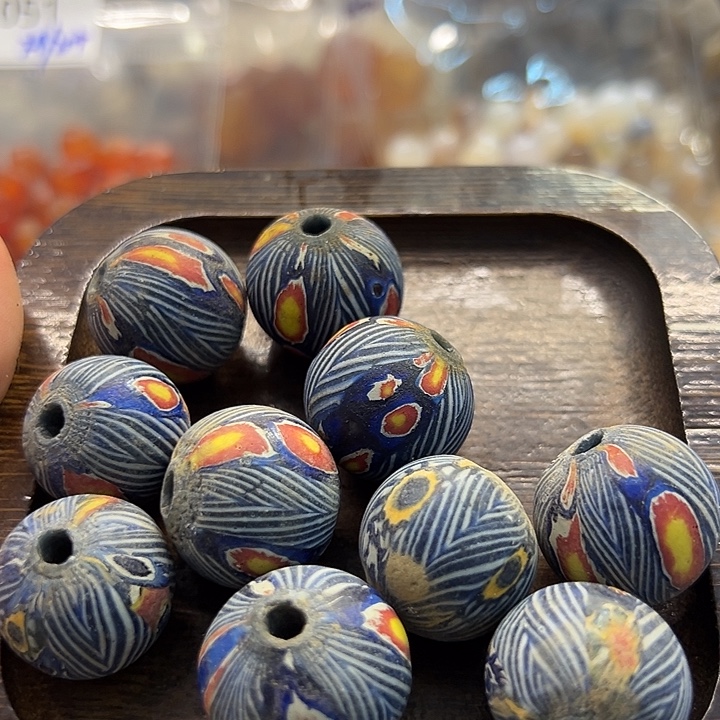 玛瑙/玉髓合金手链老琉璃给1个