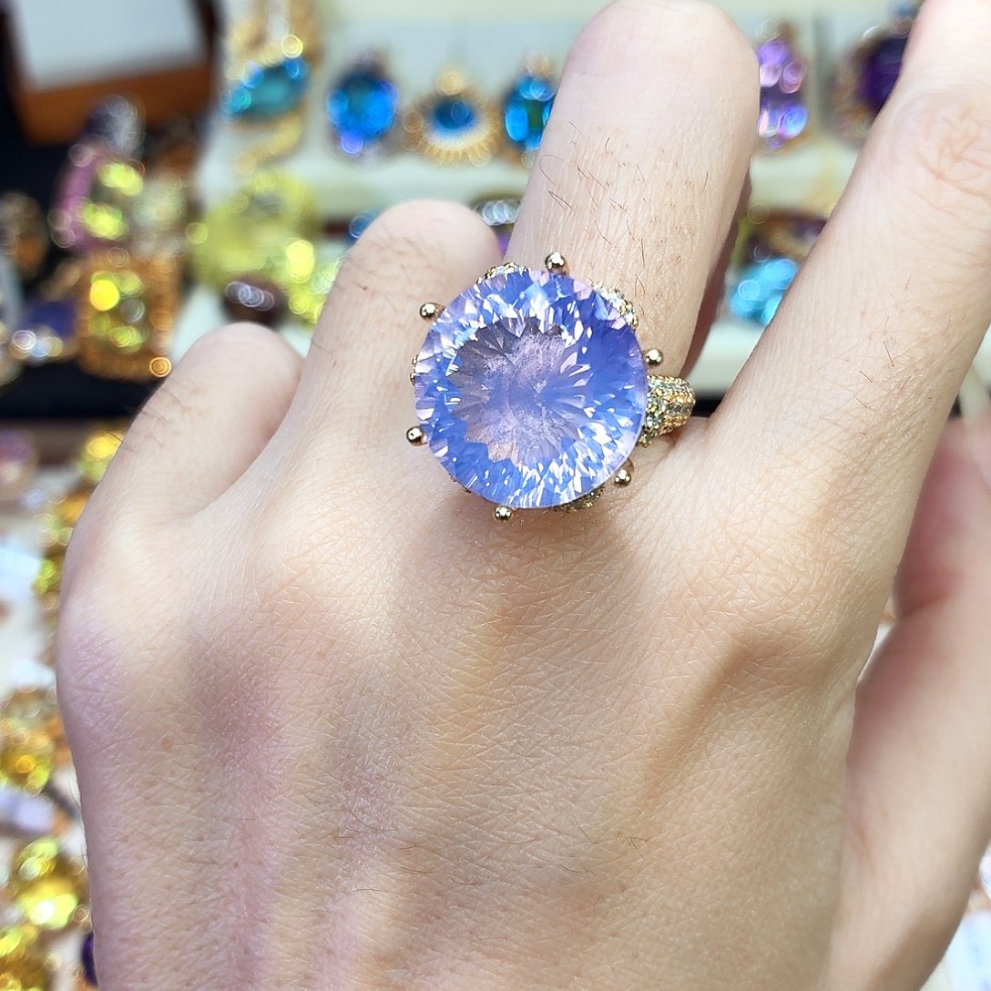 戒指银S925镶嵌水晶