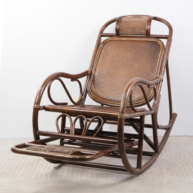 植雅轩天然休闲真藤编织摇摇椅藤椅躺椅家用大人靠背阳台椅单人椅