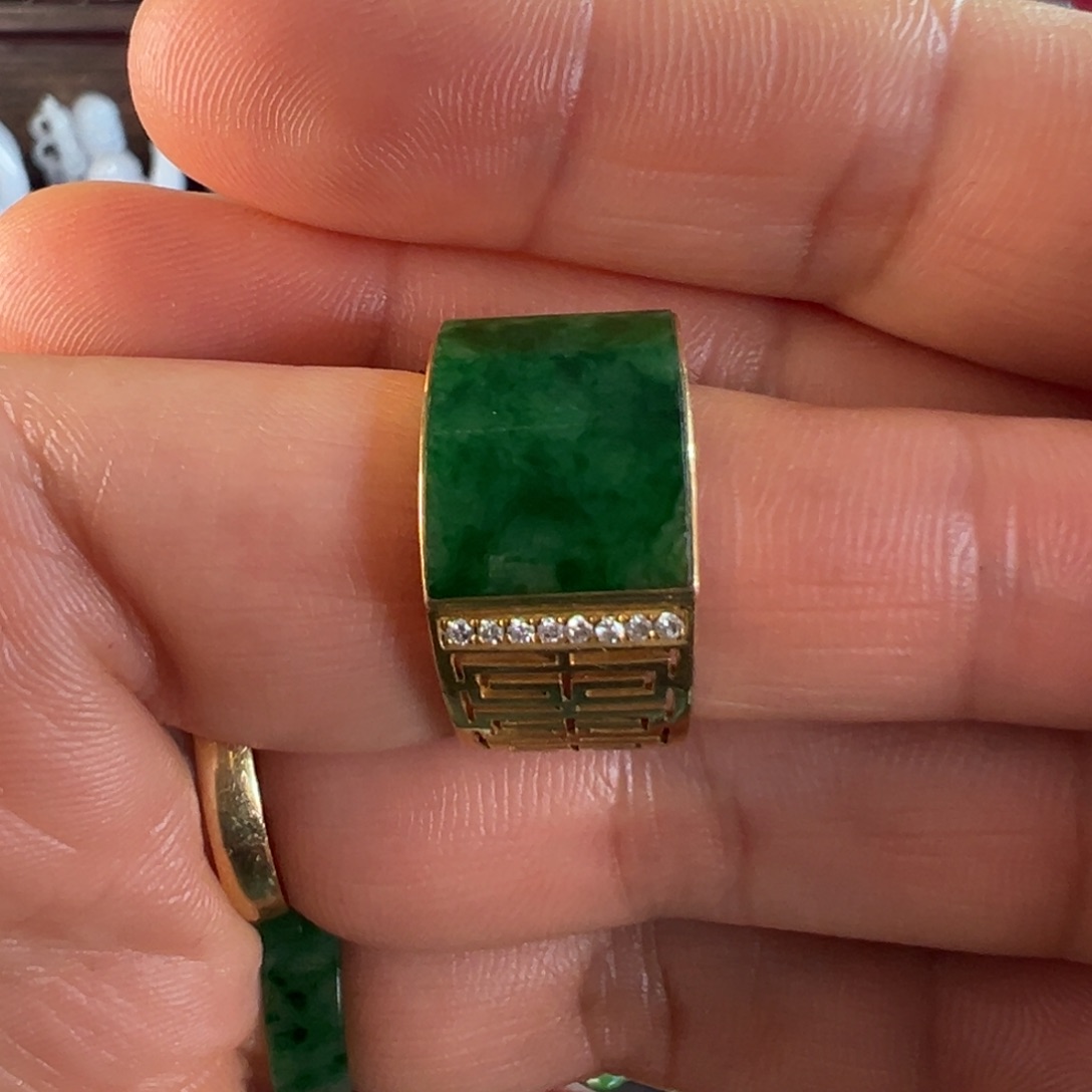 *****翡翠未镶嵌手镯天然翡翠戒指