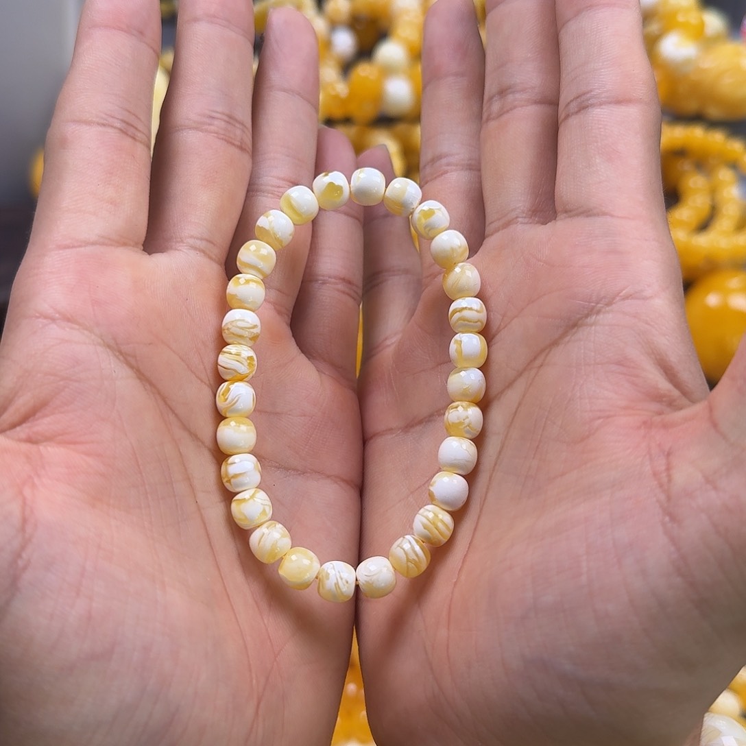 琥珀珠宝奇石未镶嵌7mm