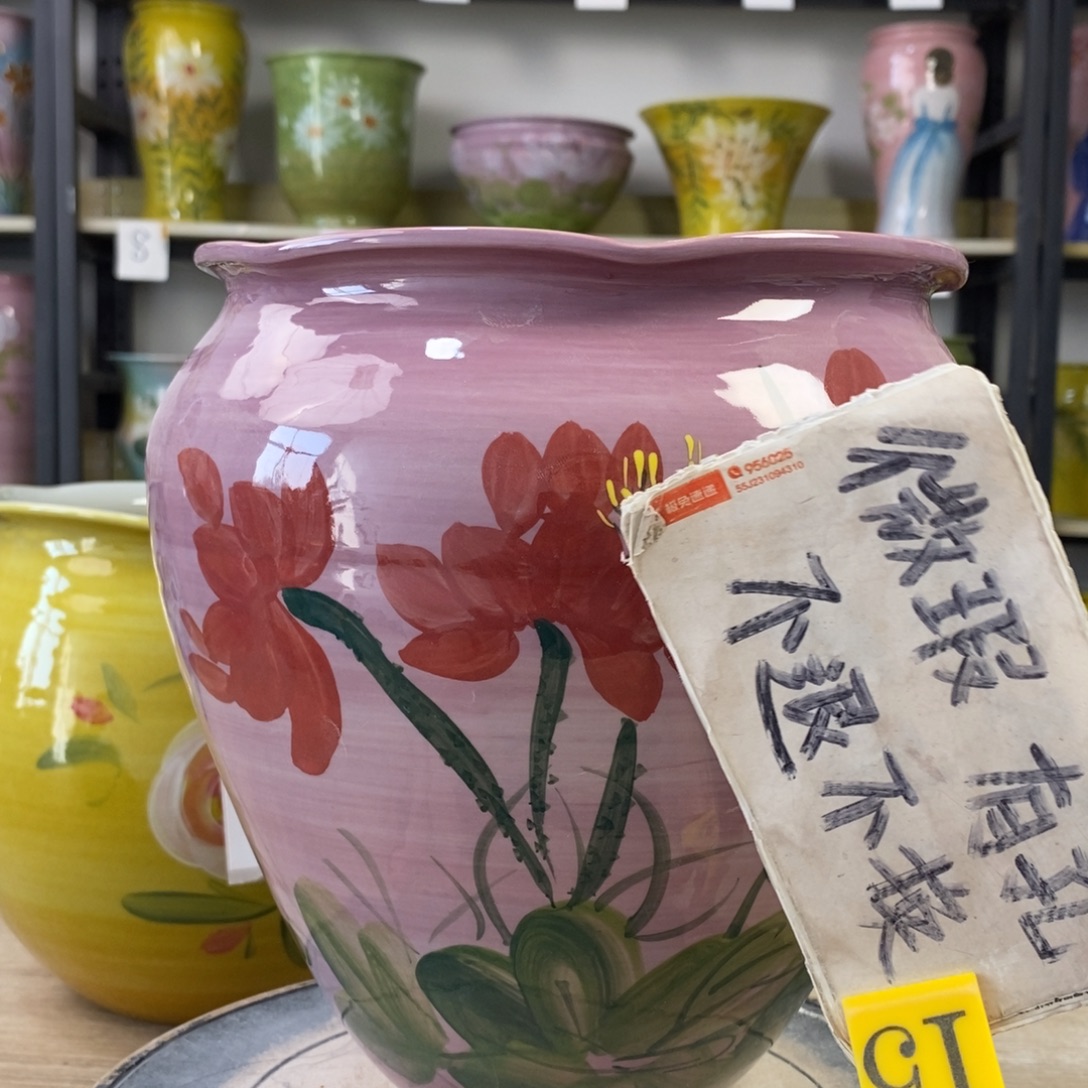 景德镇手工手绘陶瓷花盆