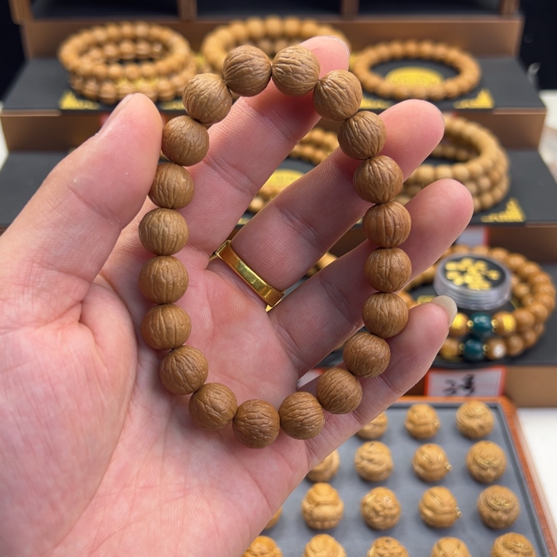猴头核桃手串体验款12原皮凤羽