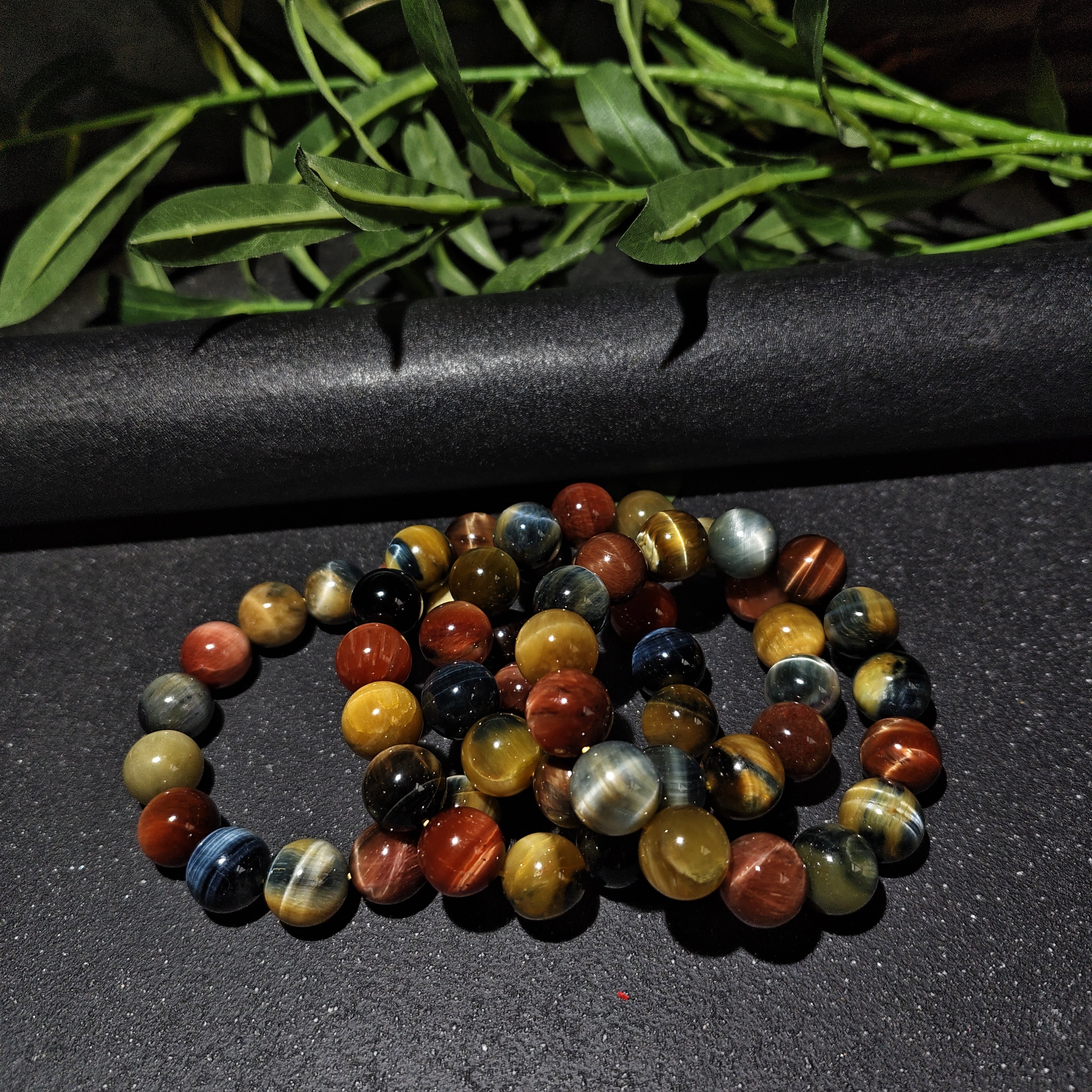 【黑胖珠宝】H0957 彩虎眼手链14mm多样性发其一