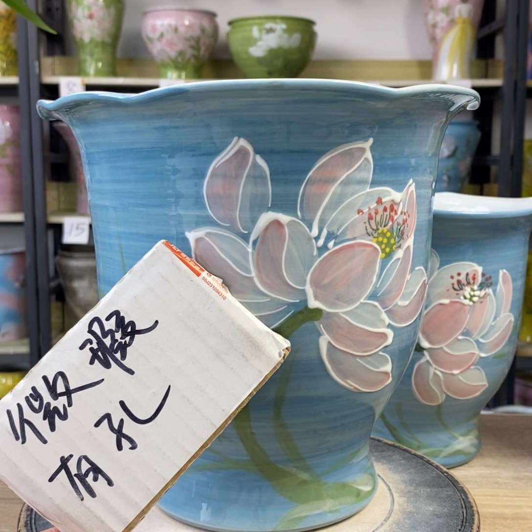 小***雨景德镇手工手绘陶瓷花盆